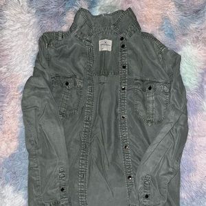 🌸American Eagle Sage Green Boyfriend Flannel